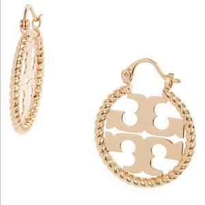 Tory Burch Rope Logo Hoop Earrings